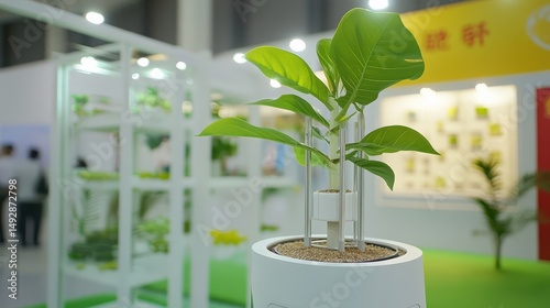 Indoor plant display featuring modern home decoration with green foliage