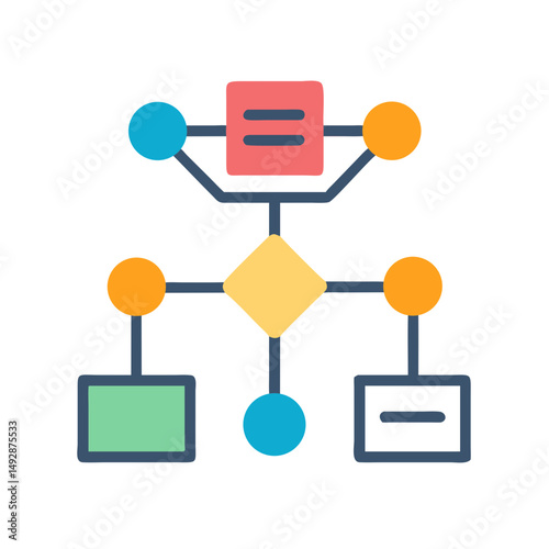 Colorful flowchart illustration for business and process visualization