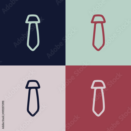 icône d'une cravate en couleur et contour