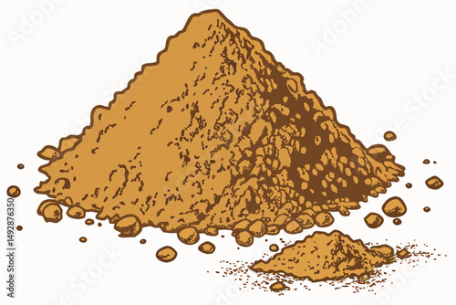 64 a pile of ground cinnamon powder, detailed, high resolution, macro shot, photorealistic