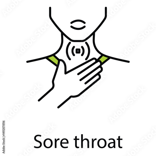 Sore Throat Medical Symptom Vector Icon Design