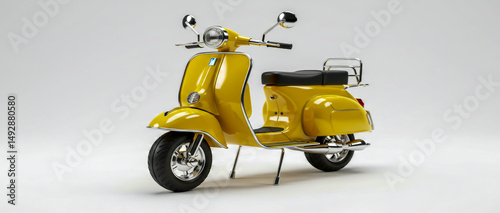 Classic yellow scooter vintage retro design transportation