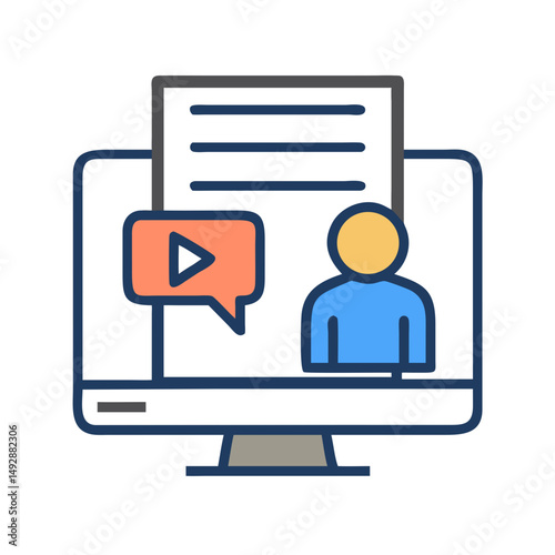 Webinar or online meeting concept on computer screen graphic