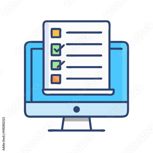 Online checklist on computer screen showing task completion status