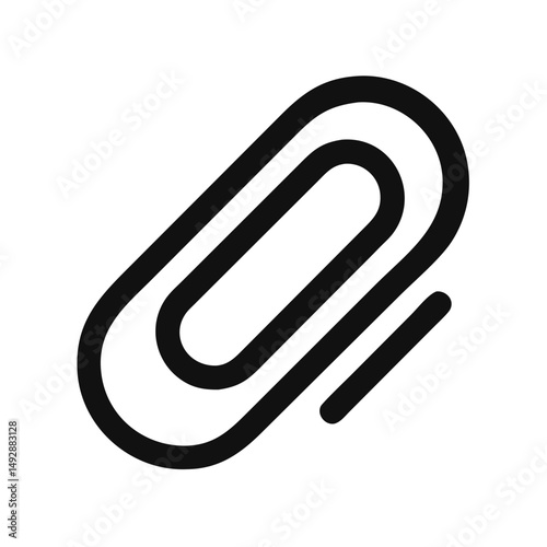 Simple paperclip icon on White Background minimalistic design