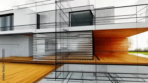 Architectural Design: Modern House Blueprint Sketch