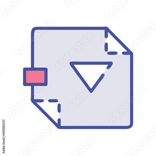 Simple file icon illustration with folded corners and symbol