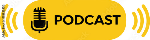 Podcast Microphone Icon Graphic