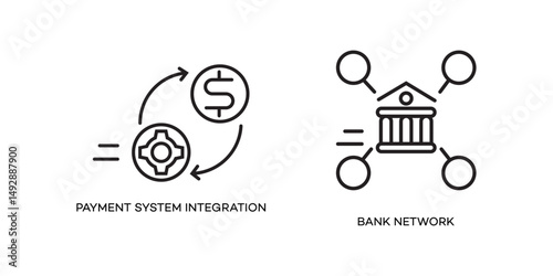 Financial Payment System Integration and Bank Network Icons
