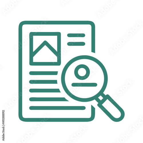 Document search with magnifying glass illustration on dark backdrop