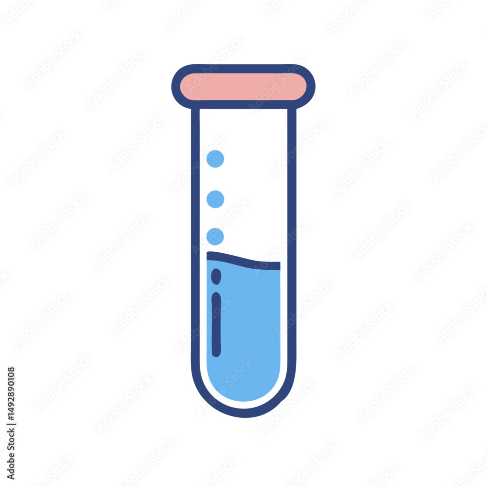 Simple Icon of Test Tube with Blue Liquid Simple Icon of Test Tube with Blue Liquid
