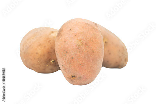Red Potatoes Ready for Cooking isolated on transparent background