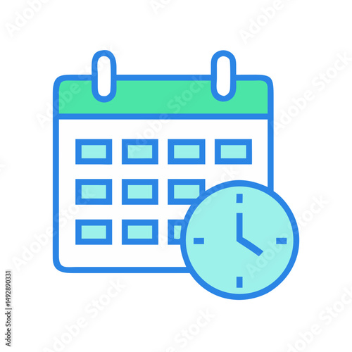 Calendar and clock icon showing appointment schedule deadline reminder