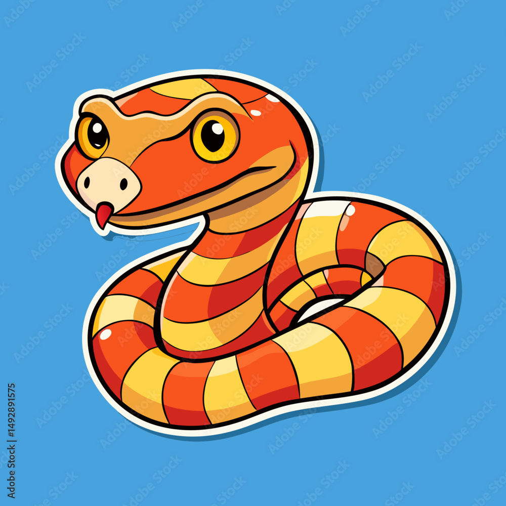 Fototapeta premium vector illustration of cartoon snake
