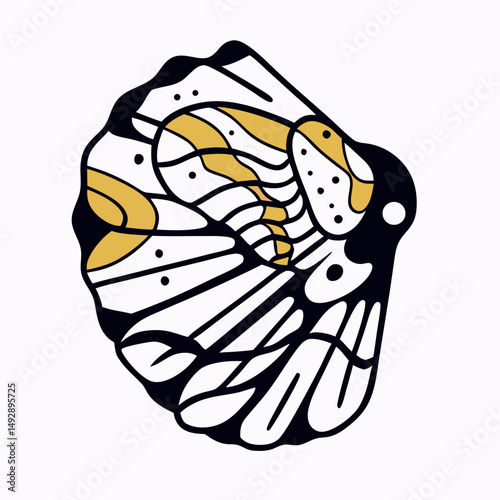 Abstract Butterfly Tattoo Design, Gold & Black Ink