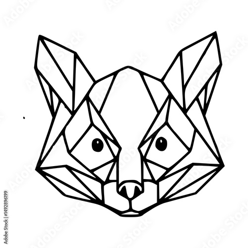 polygonal fox line art
