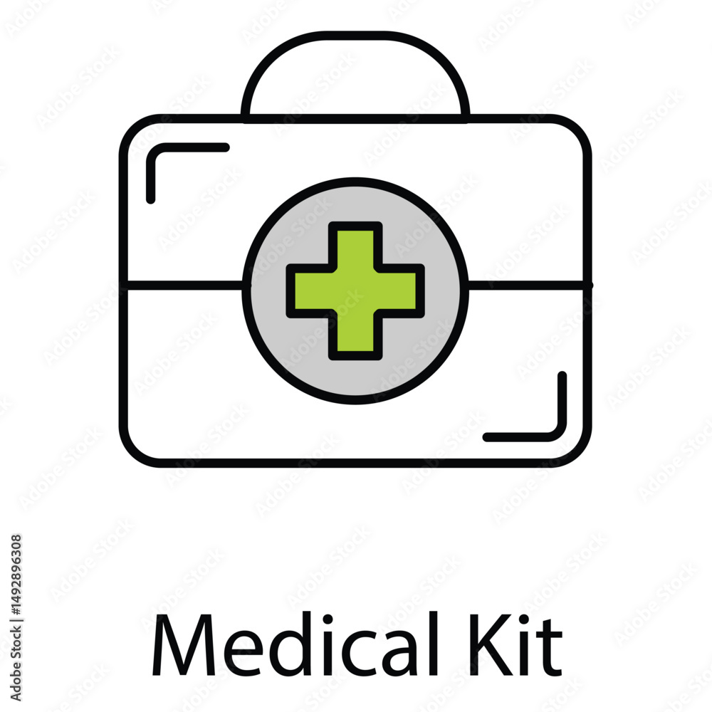 Fototapeta premium Medical Kit Vector Icon For Emergency Care