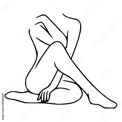 stylized female pose illustration
