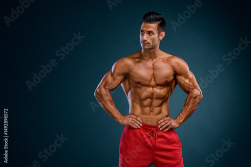 Handsome Muscular Shirtless Man Posing