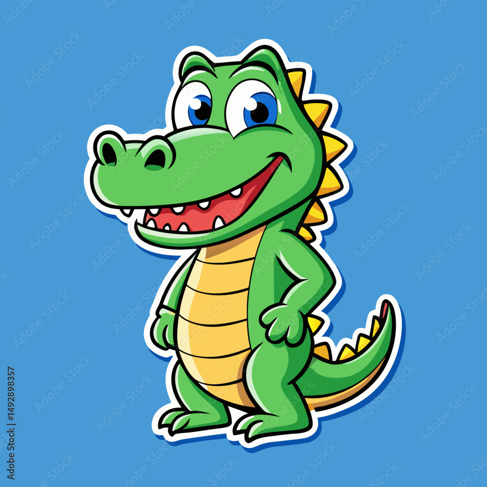 Obraz premium cartoon, animal, frog, green, vector, illustration, crocodile, cute, turtle, dragon, character, amphibian, reptile, fun, happy, smile, dinosaur, isolated, drawing, tortoise, alligator, funny, art, com