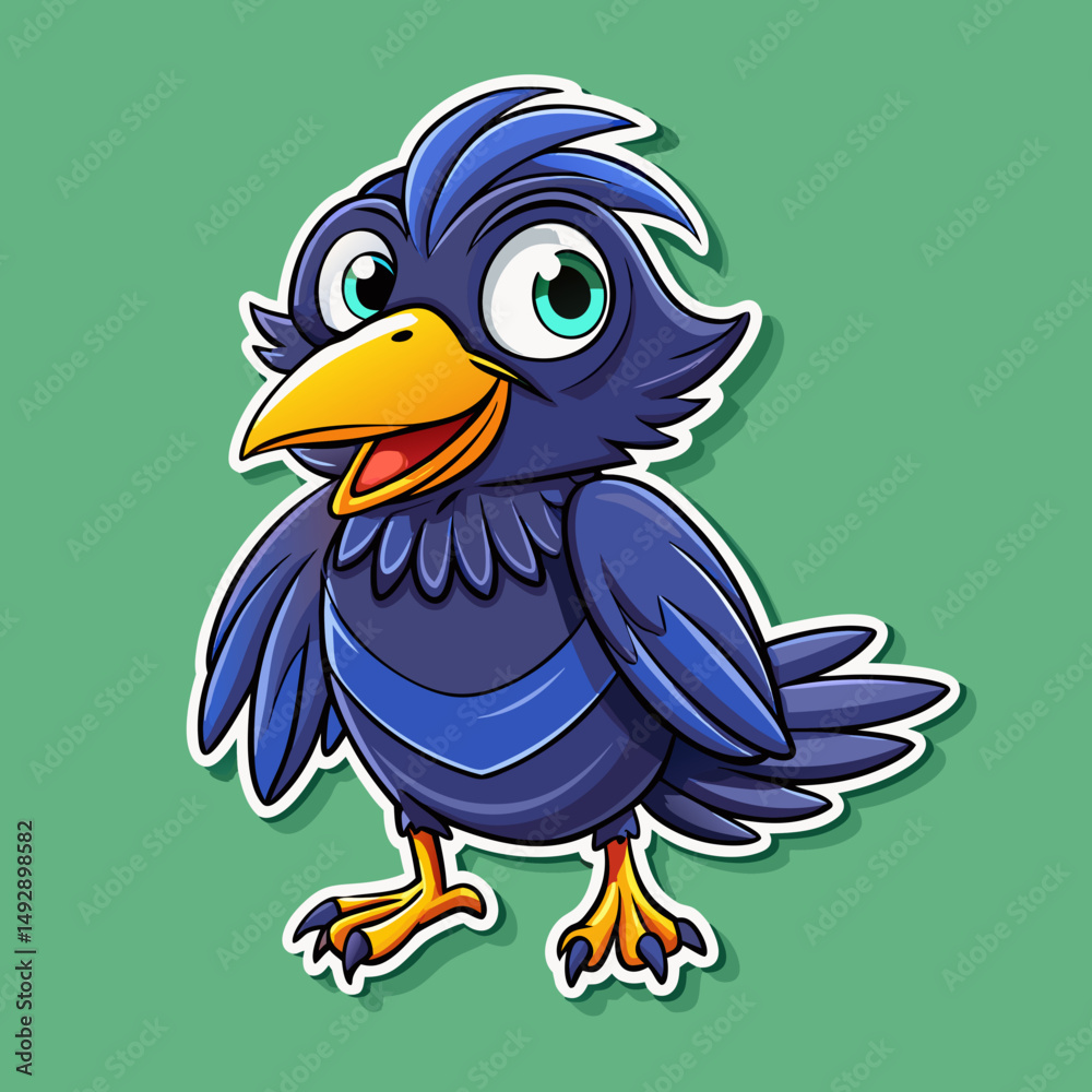 Fototapeta premium cartoon bird with blank sign