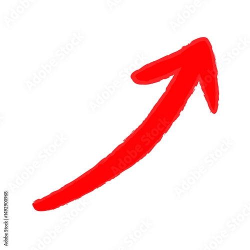Red Hand Drawn Upward Arrow Graphic Design Element Business Growth Success Progress Concept Illustration Marketing Material Website Banner Social Media Post Presentation Template  