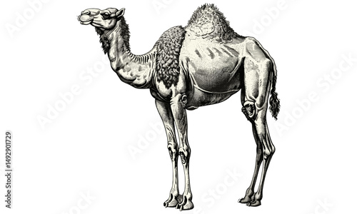 Old Engraving Camel, Hand-drawn Wildlife, Vintage Style Animal Print, Rustic Nature Illustration, Black Line Art, Boho Wall Art, Desert Nomad Camel, Antique Safari Sketch