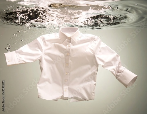 White Shirt Floating in Water – Minimalist and Clean Visual Concept