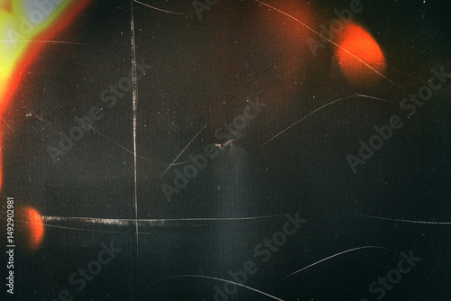 light leak overlay effect with scratch dust and light leaks,retro grain noisy film distressed texture light leak flare on black background
