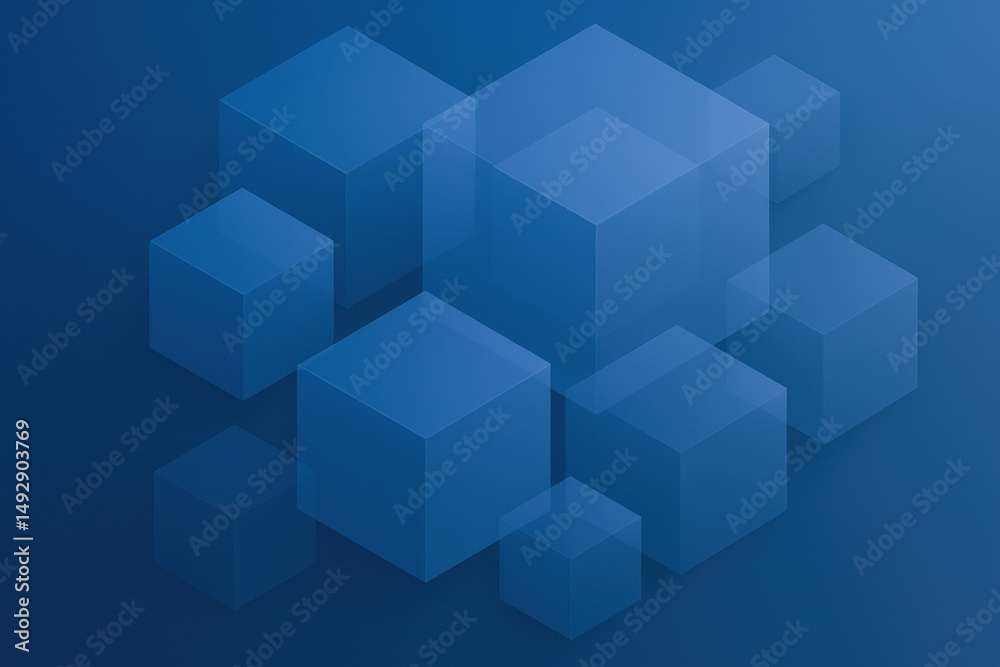 This abstract composition layered isometric cubes on a cool gradient background symbolizes business strategy and decision-making reflecting growth and innovation This abstract composition layered isometric cubes on a cool gradient background symbolizes business strategy and decision-making reflecting growth and innovation