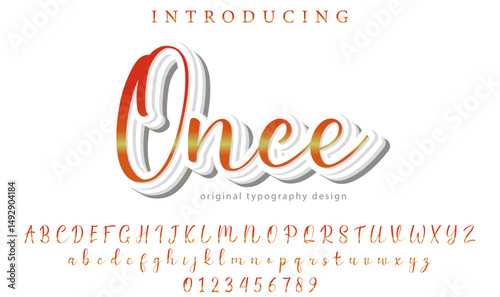 Once Font Stylish brush painted an uppercase vector letters, alphabet, typeface