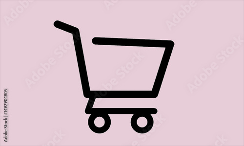 Illustration of an orange shopping cart with silver frame on a light background