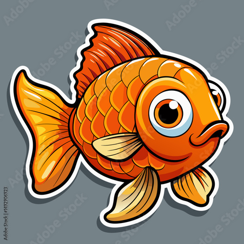 vector illustration of goldfish