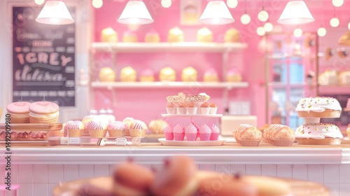 Wallpaper Mural Charming blurred bakery scene highlighting fresh pastries and inviting ambiance. Torontodigital.ca