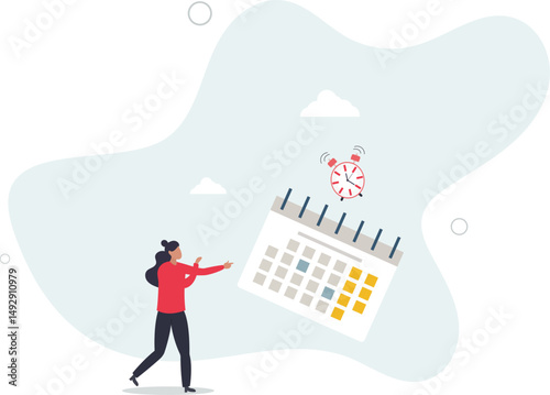 Schedule planning and time management, organize meeting and appointment, event reminder or business schedule concept. character life .