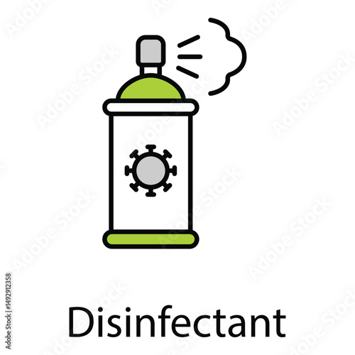 Disinfectant Vector Icon For Surface Sanitization Purpose