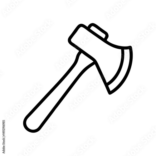 Axe design in minimalist style against a white background  