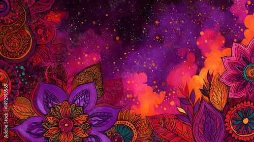 patterns emerging from glowing mist in the void