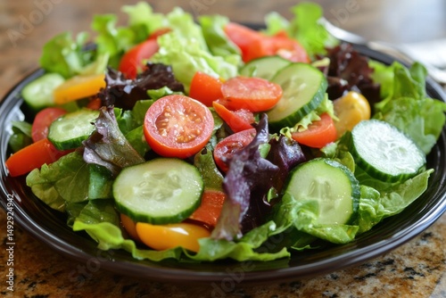 Colorful garden salad with tomatoes