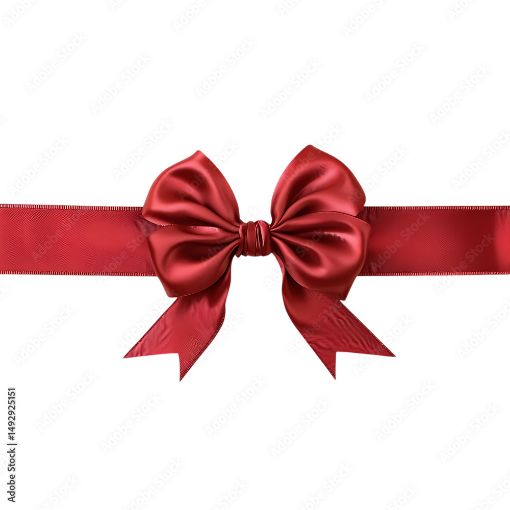 Red satin gift ribbon and bow png Red satin gift ribbon and bow png