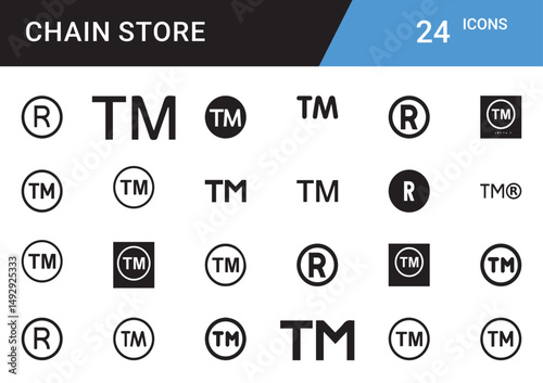Icons of Brand Recognition: a collection of Trademark and Registered symbols, meticulously displayed, providing clarity and precision for your commercial and corporate needs.
