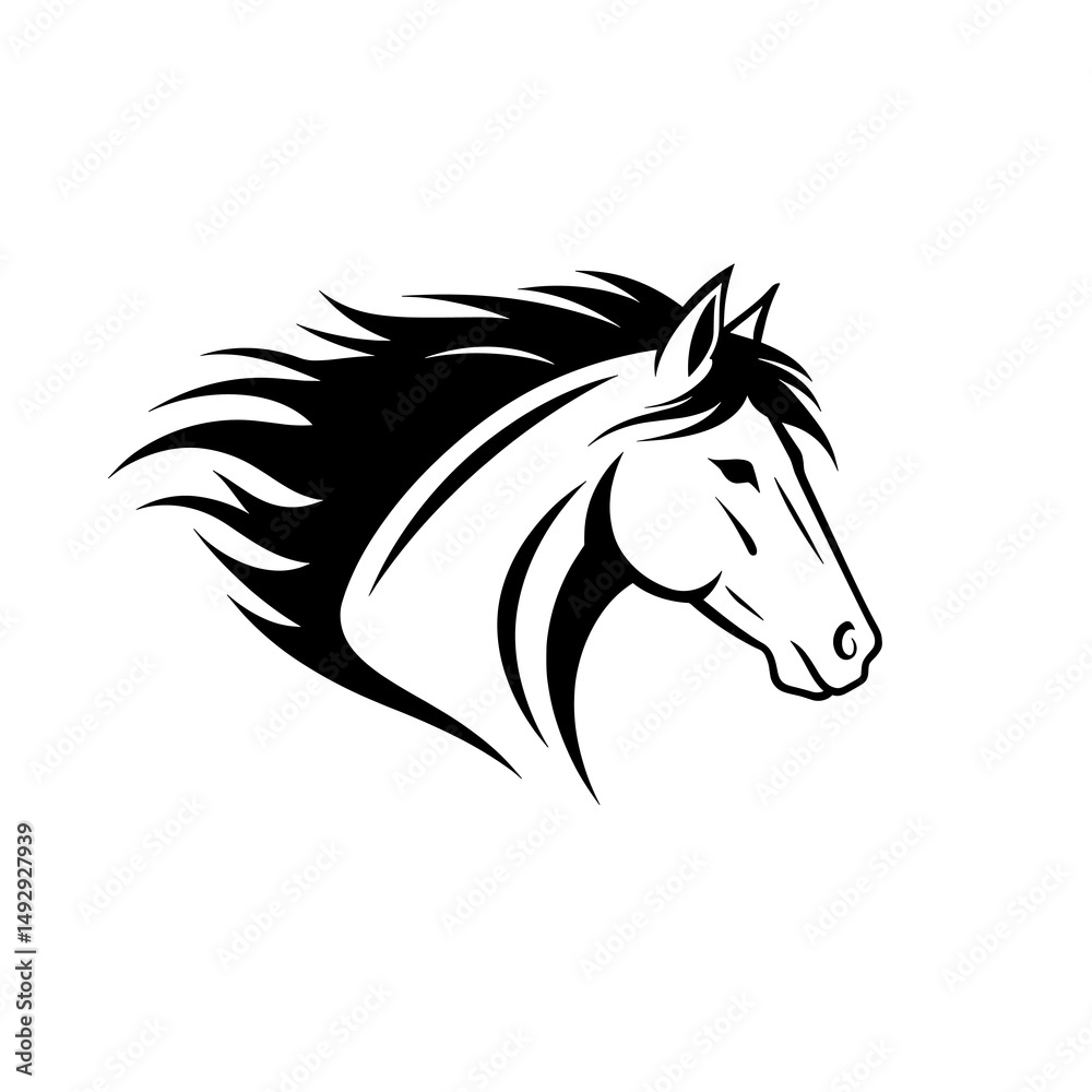 Collection of dynamic horse profile icons. Collection of dynamic horse profile icons.