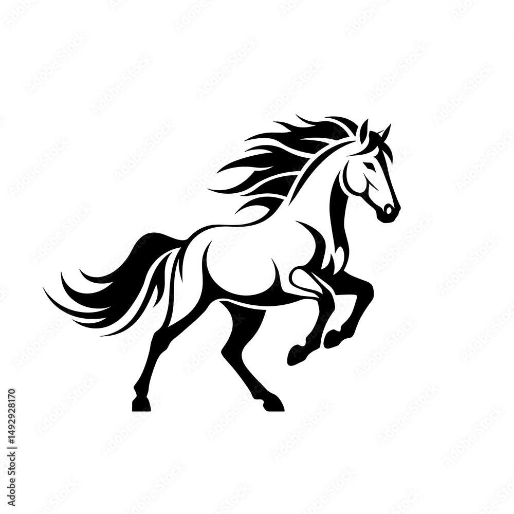 Collection of dynamic horse profile icons. Collection of dynamic horse profile icons.