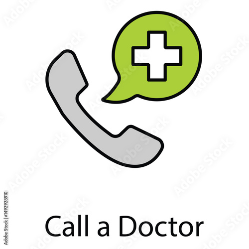 Call a Doctor Vector Icon for Emergency Assistance