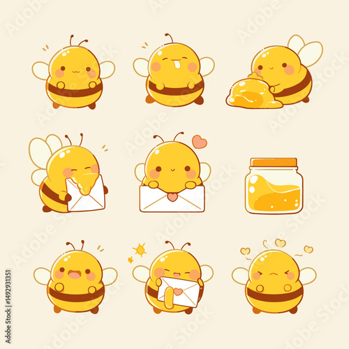 Cute Bee Characters Collection