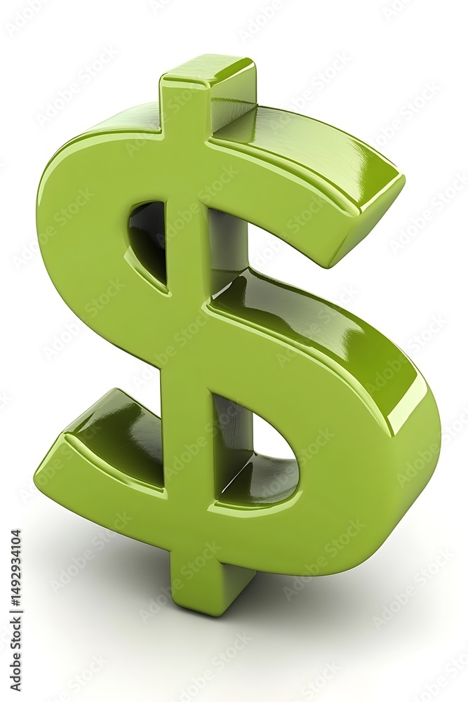 Fototapeta premium Green dollar sign symbol