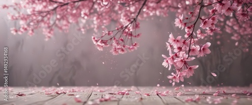 Mesmerizing pink sakura petal fall against a soft, blurred backdrop ,  pastel,  image