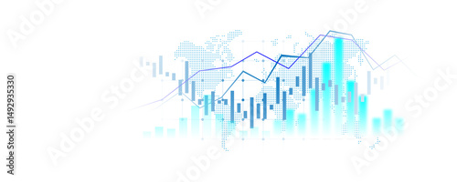 Background image of financial analysis, stock market, financial trading and exchange