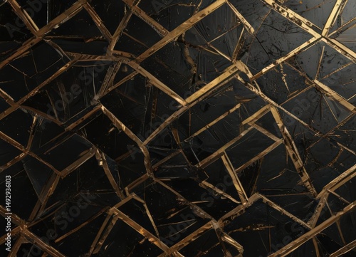 Black & gold geometric pattern with metallic highlights,  luxury background,  exclusive,  sophisticated
