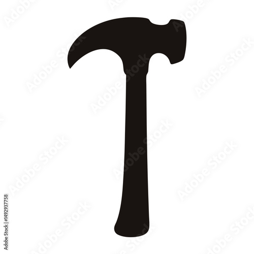 Silhouette of a traditional claw hammer, an essential tool for woodworking